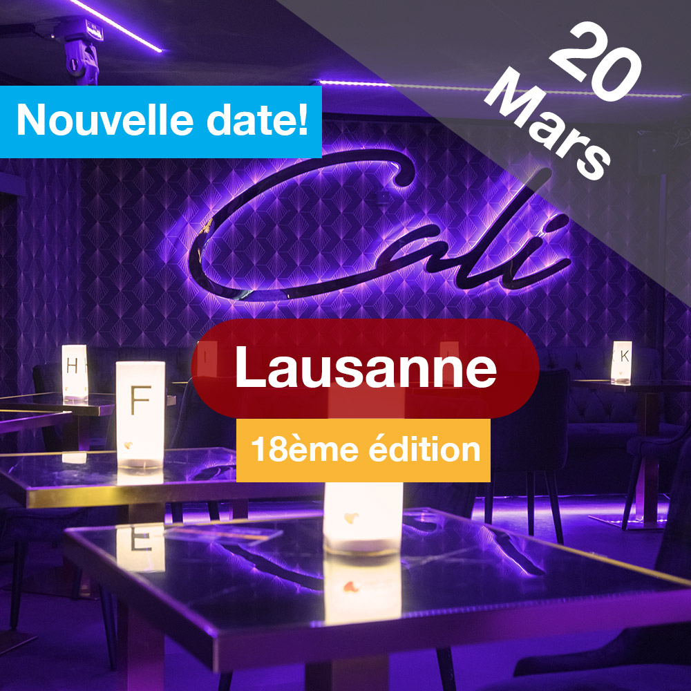 Speed Dating 39-59ans à Lausanne - 20 Mars 2024