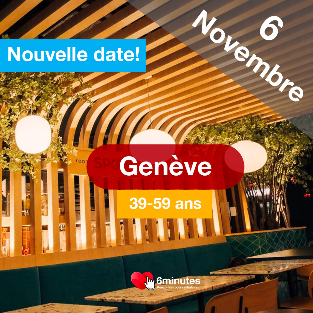 Speed Dating 39-59ans à Genève - 6 Novembre 2024