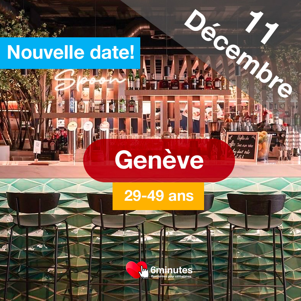 Speed Dating 29-49ans à Genève - 11 décembre 2024