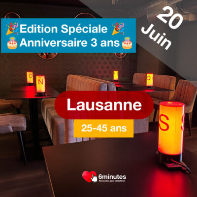 Speed Dating 25-45ans à Lausanne – 20 Juin 2025