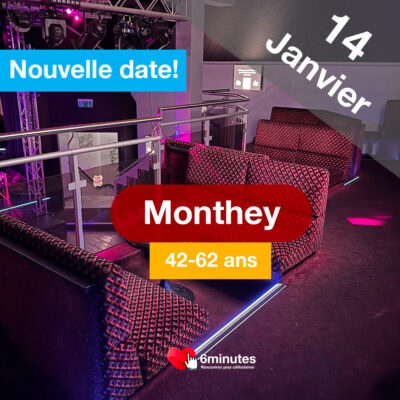 Speed Dating 42-62ans à Monthey – 14 Janvier 2026